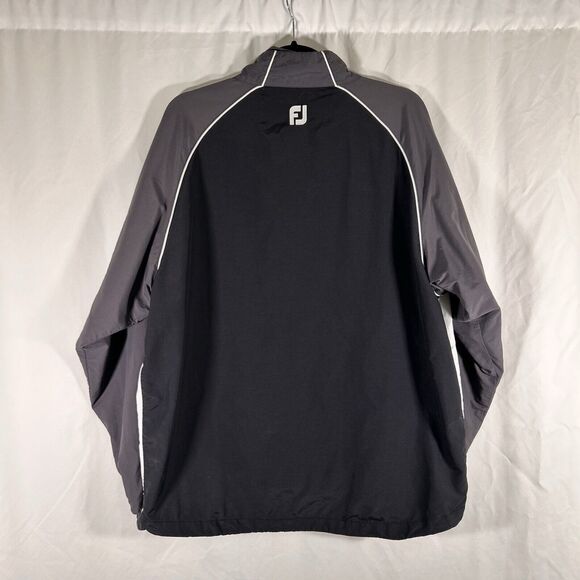 FootJoy Windbreaker Women's Large Black Grey Zip Pockets 1/2 Zip Long Sleeve - Picture 6 of 9
